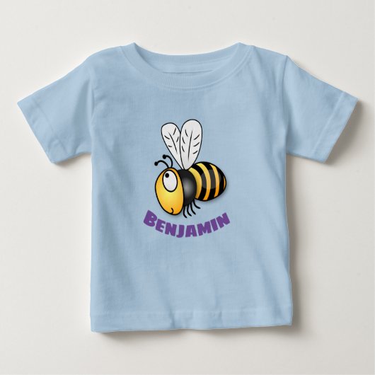 Niedliche, fliegende Bienengelb-Cartoon-Abbildung Baby T-shirt (Vorderseite)