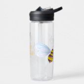 Niedliche, fliegende Hummelkinder trinken Flasche (Links)