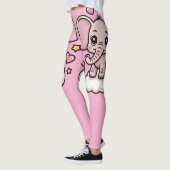 Niedliche fliegende rosa Elefant Whimsical Stars & Leggings (Links)
