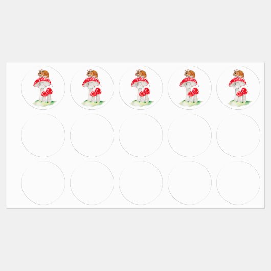 Niedliche Fliegenmaus Etiketten (Blatt)