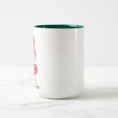 Niedliche Fliegenmaus Zweifarbige Tasse (Mittel)