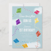 Niedliche Fliegerkite Kinder wie die Zeit zum Gebu Einladung (Vorderseite)