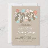 Niedliche Flip Flops Beach Probe lädt zum Abendess Einladung (Vorderseite)