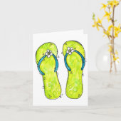 Niedliche Flip Flops Karte (Gelbe Blume)