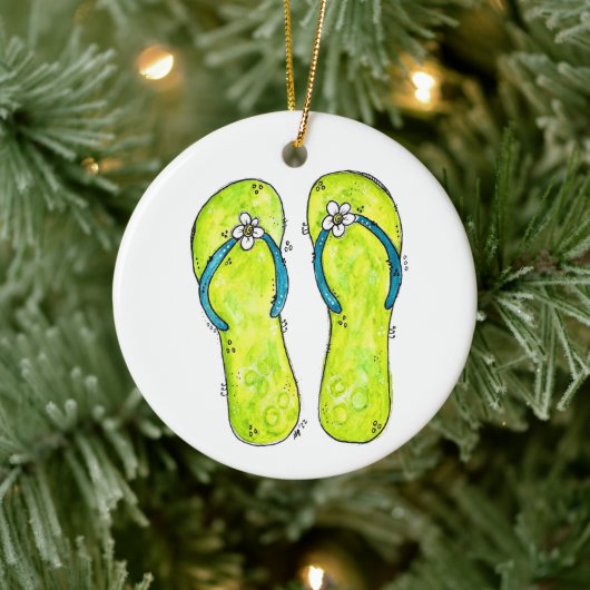 Niedliche Flip Flops Keramik Ornament (Baum)