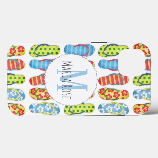 Niedliche Flip Flops Muster Monogramm Case-Mate iPhone Hülle (Rückseite (Horizontal))