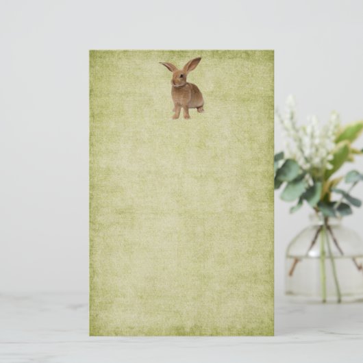 Niedliche Floppy Bunny - Stationery No Lines Briefpapier (Stehend Vorderseite)