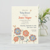 Niedliche Flora DragonflyInspirivity Baby Showroom Einladung (Stehend Vorderseite)