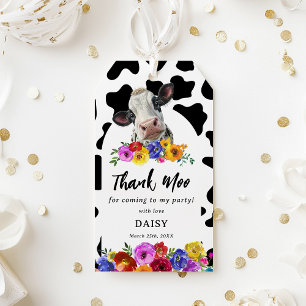 Niedliche Flora 'Heilige Kuh' Danke Moo Birthday G Geschenkanhänger