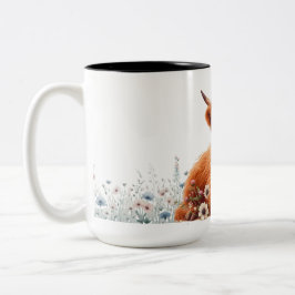 Niedliche Flora-Highland-Kuh Zweifarbige Tasse