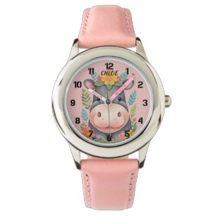 Niedliche Flora Hippopotamus Kinder Armbanduhr