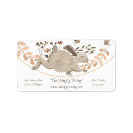 Niedliche Flora und Kaninchen Adressaufkleber