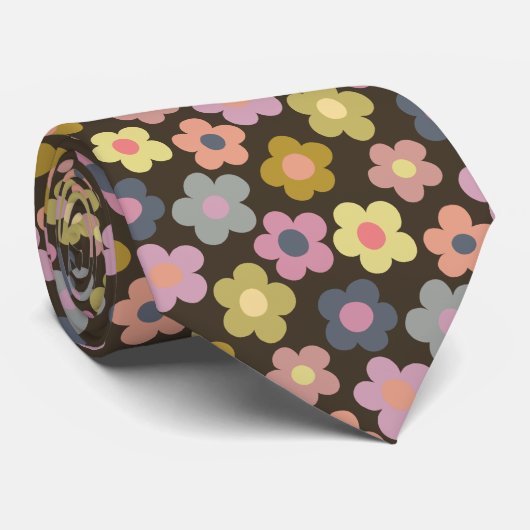 Niedliche Flora Wiadow Pattern Neck Tie Krawatte (Gerollt)