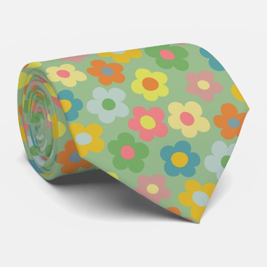 Niedliche Flora Wiadow Pattern Neck Tie Krawatte (Gerollt)