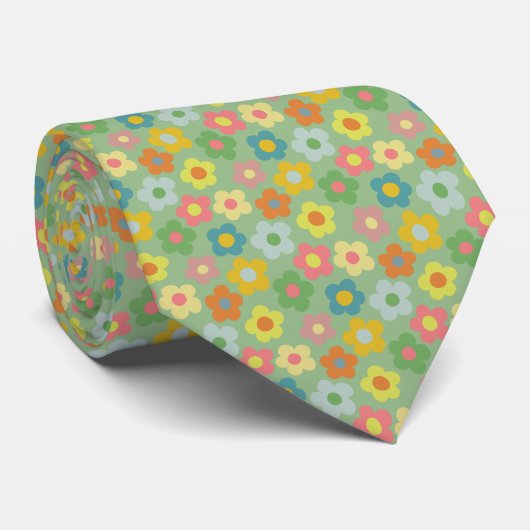 Niedliche Flora Wiadow Pattern Neck Tie Krawatte (Gerollt)
