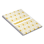 Niedliche floral Daisy Muster Mustard Personalisie Notizblock (Rechte Seite)