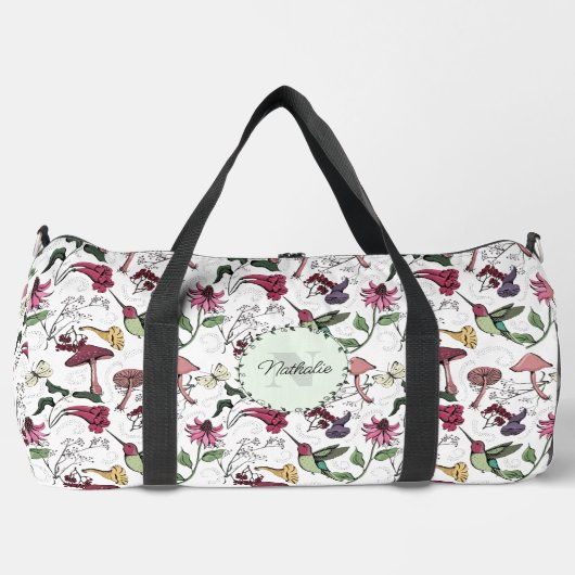 Niedliche Floral Hummingbird Nature Sports Fitness Duffle Bag (Vorderseite)