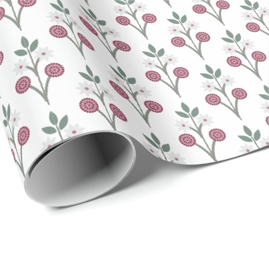 Niedliche florale Blume Geschenkpapier (Rolleneckpunkt)