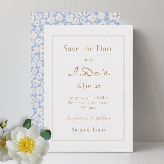 Niedliche florale Daisy Muster Hochzeit speichern Save The Date