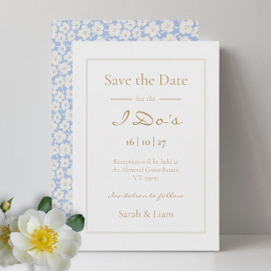 Niedliche florale Daisy Muster Hochzeit speichern  Save The Date