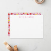 Niedliche florale Ditsy Kinder Notecard Mitteilungskarte (Vorderseite/Rückseite Beispiel)