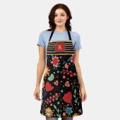 Niedliche florale Erstkochfrauen Schürze (Getragen)