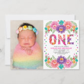 Niedliche florale Fiesta Nacho Durchschnittliche 1 Einladung (Vorderseite)