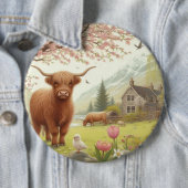 Niedliche, florale/frühlingshaltige Kuh Button (Beispiel)