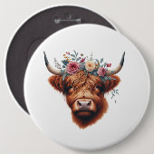 Niedliche, florale/frühlingshaltige Kuh Button (Vorne & Hinten)
