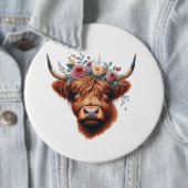 Niedliche, florale/frühlingshaltige Kuh Button (Beispiel)
