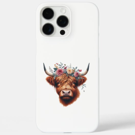Niedliche, florale/frühlingshaltige Kuh Case-Mate iPhone Hülle (Rückseite)