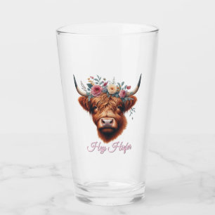Niedliche, florale/frühlingshaltige Kuh Glas