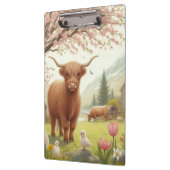 Niedliche, florale/frühlingshaltige Kuh Klemmbrett (Links)