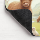 Niedliche, florale/frühlingshaltige Kuh Mousepad (Ecke)