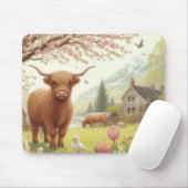 Niedliche, florale/frühlingshaltige Kuh Mousepad (Mit Mouse)