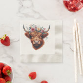 Niedliche, florale/frühlingshaltige Kuh Serviette (Beispiel)