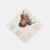 Niedliche, florale/frühlingshaltige Kuh Serviette (Ecke)