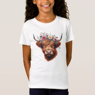 Niedliche, florale/frühlingshaltige Kuh T-Shirt