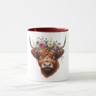 Niedliche, florale/frühlingshaltige Kuh Tasse