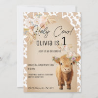 Niedliche florale Heilige Kuh Barnyard Geburtstag