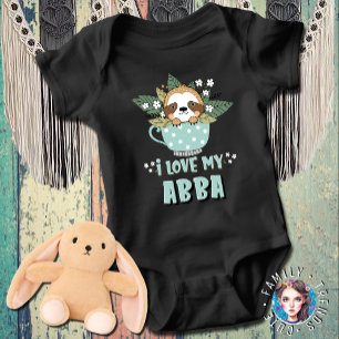 Niedliche florale Kawaii Raccoon I Liebe My Abba Baby Strampler