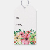 Niedliche florale Landtiere glücklich zum Geburtst Geschenkanhänger (Rückseite)