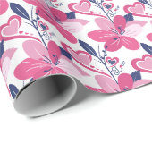 Niedliche florale Liebe Geschenkpapier (Rolleneckpunkt)