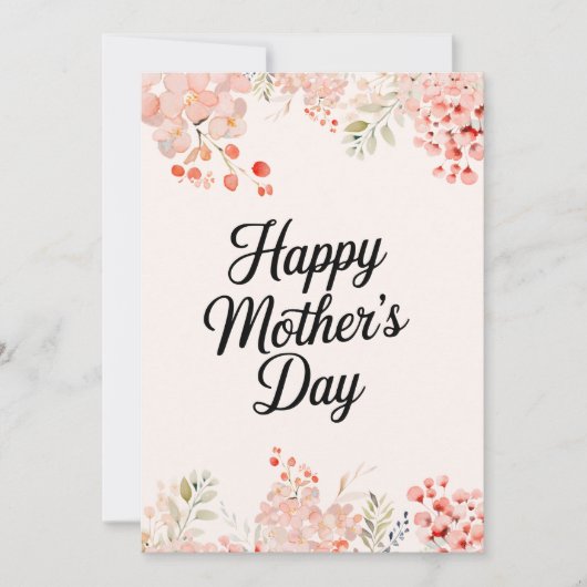 Niedliche florale Mama Printable Happy Mothers Day Einladung (Vorderseite)