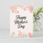 Niedliche florale Mama Printable Happy Mothers Day Einladung (Stehend Vorderseite)
