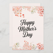 Niedliche florale Mama Printable Happy Mothers Day Einladung (Vorne/Hinten)