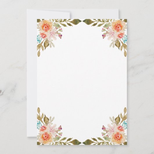 Niedliche florale religiöse Cross-Girl-Taufe Einladung (Rückseite)