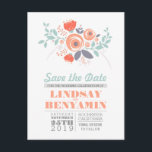 Niedliche, florale Save the Date Postkarten für Fr<br><div class="desc">Romantischer Blumenstrauß Save the Date Postkarte mit verschiedenen Wildblumen. Traumhaft Vintag aber modern Save the Date für rustikale Gartenhochzeiten.</div>