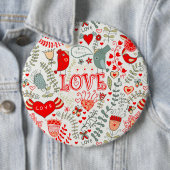 Niedliche florale Valentindesign Button (Beispiel)