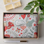 Niedliche florale Valentindesign Seidenpapier (Geschenk)